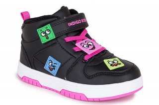 INDIGO KIDS Paeltega poolsaapad, värv must/roosa. Sportlik stiil. 