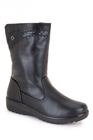 UNISOFT Mugavus, musta värvi. Naiste poolsaapad. 